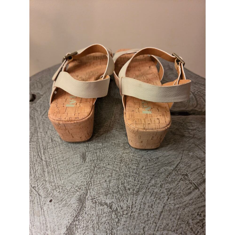 Korks Open-Toe Chunky Heel Sandals Vegan Leather – Cork Platform - Picture 4 of 7